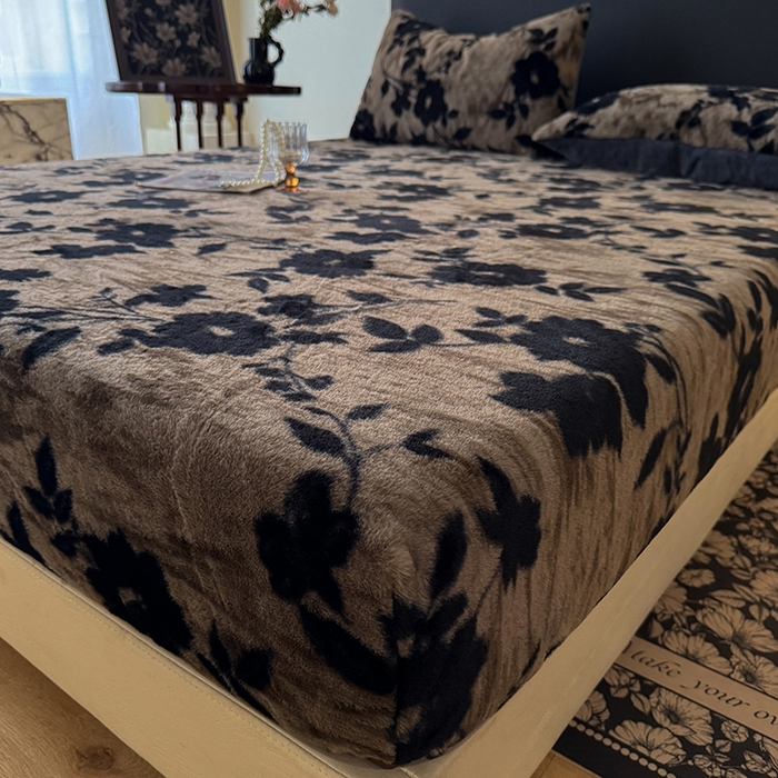 91家纺网 家纺一手货源 找家纺 绒世界 2025秋冬加厚兔绒床笠 兔绒床笠-简爱灰