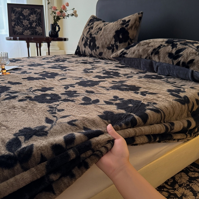 91家纺网 家纺一手货源 找家纺 绒世界 2025秋冬加厚兔绒床笠 兔绒床笠-简爱灰