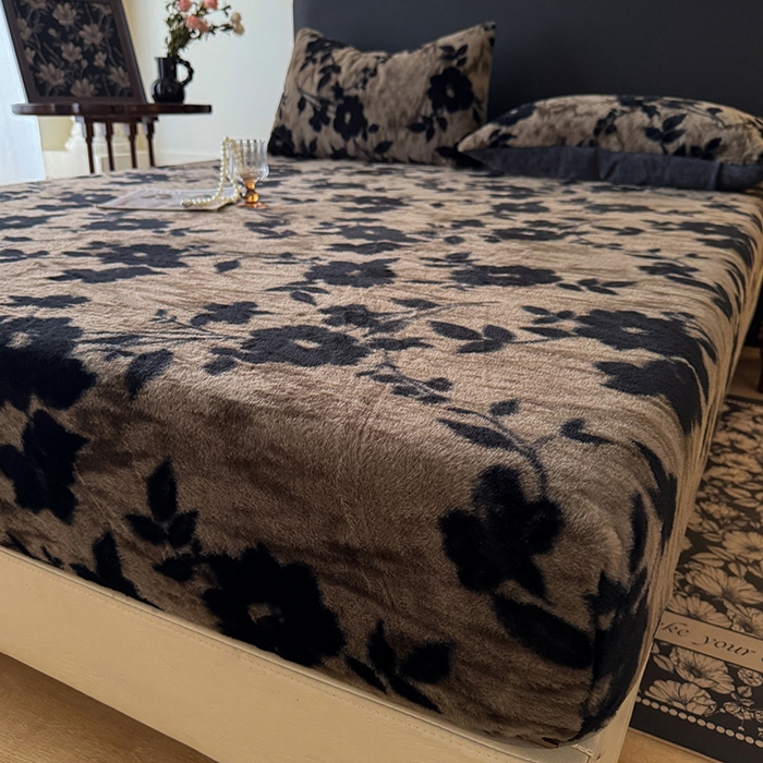 91家纺网 家纺一手货源 找家纺 绒世界 2025秋冬加厚兔绒床笠 兔绒床笠-简爱灰