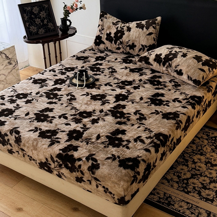 91家纺网 家纺一手货源 找家纺 绒世界 2025秋冬加厚兔绒床笠 兔绒床笠-简爱卡其