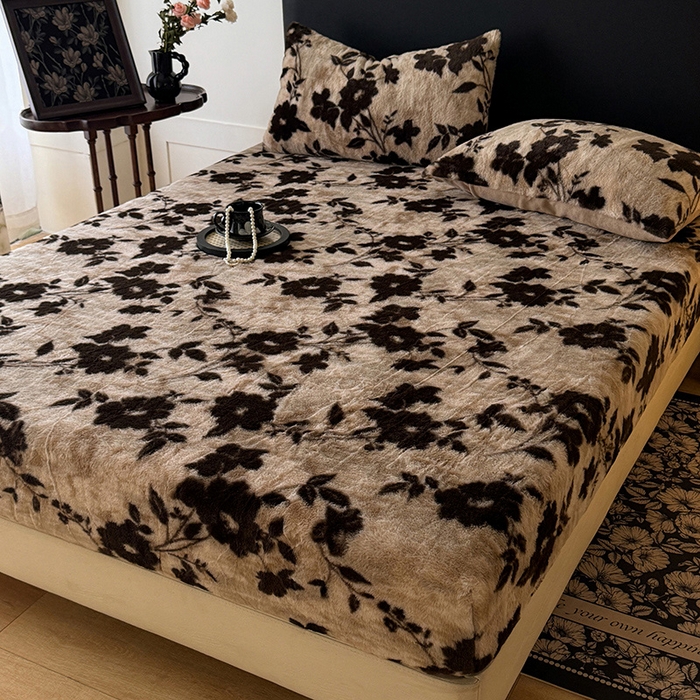 91家纺网 家纺一手货源 找家纺 绒世界 2025秋冬加厚兔绒床笠 兔绒床笠-简爱卡其