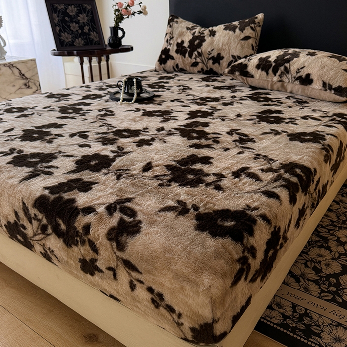 91家纺网 家纺一手货源 找家纺 绒世界 2025秋冬加厚兔绒床笠 兔绒床笠-简爱卡其