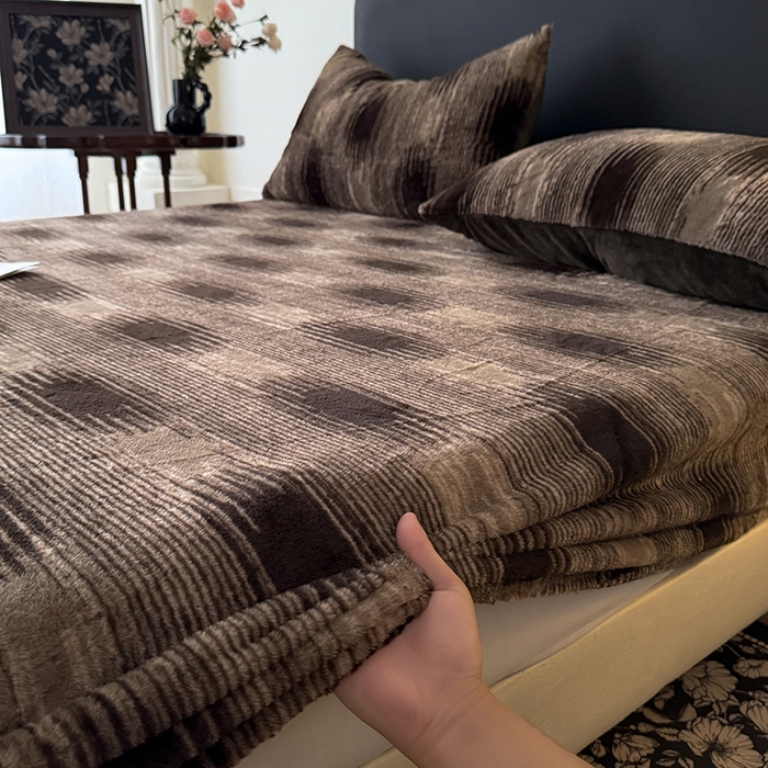 91家纺网 家纺一手货源 找家纺 绒世界 2025秋冬加厚兔绒床笠 兔绒床笠-轮回