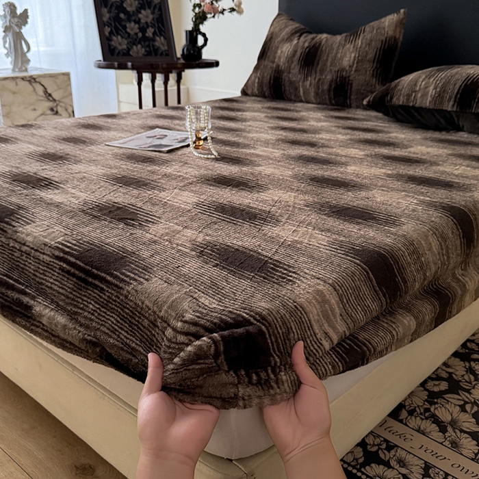 绒世界 2025秋冬加厚兔绒床笠 兔绒床笠-轮回