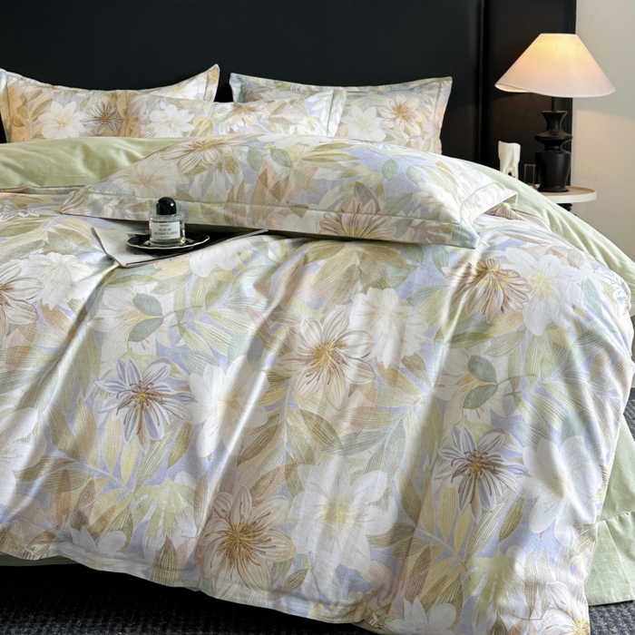 91家纺网 家纺一手货源 找家纺 海洋家纺 2025新款100%全棉磨毛数码印花四件套加厚全棉四件套-提供买家秀 柔晨 绿