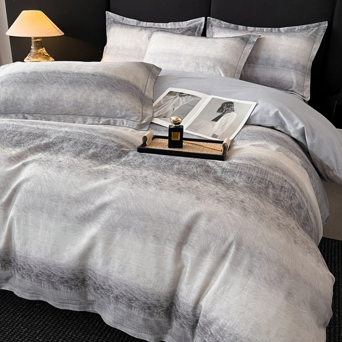 91家纺网 家纺一手货源 找家纺 海洋家纺 2025新款100%全棉磨毛数码印花四件套加厚全棉四件套-提供买家秀 苏菲庄园 灰