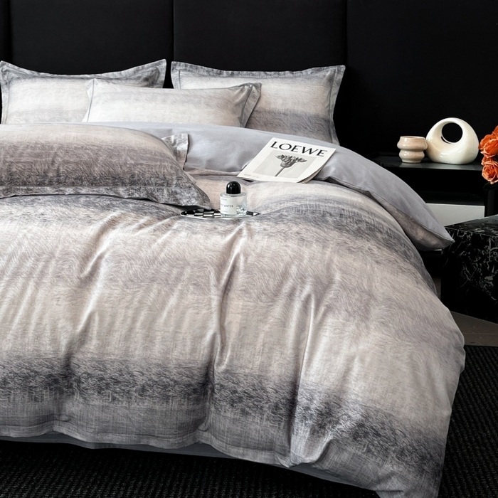 91家纺网 家纺一手货源 找家纺 海洋家纺 2025新款100%全棉磨毛数码印花四件套加厚全棉四件套-提供买家秀 苏菲庄园 灰