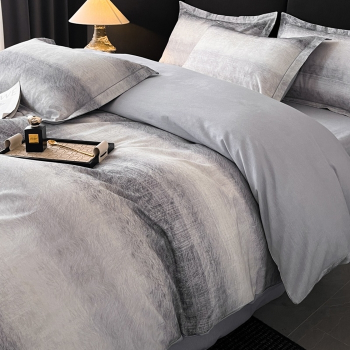 91家纺网 家纺一手货源 找家纺 海洋家纺 2025新款100%全棉磨毛数码印花四件套加厚全棉四件套-提供买家秀 苏菲庄园 灰