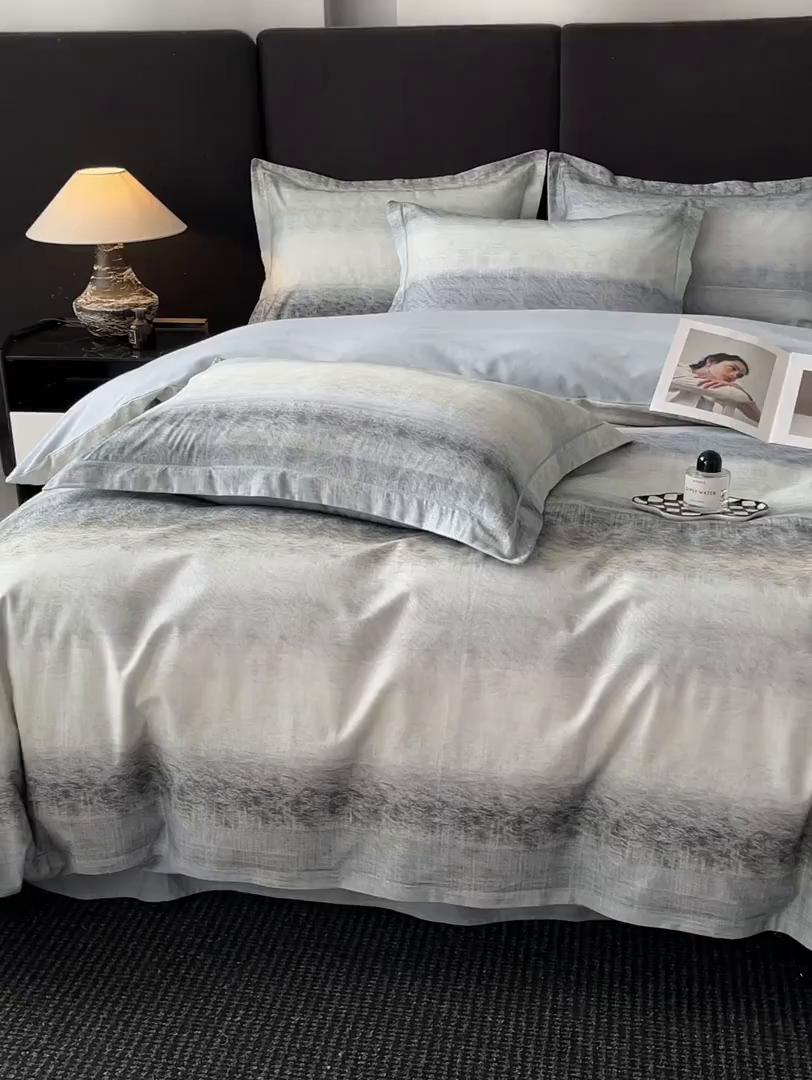 91家纺网 家纺一手货源 找家纺 海洋家纺 2025新款100%全棉磨毛数码印花四件套加厚全棉四件套-提供买家秀 苏菲庄园 绿