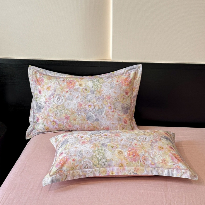 91家纺网 家纺一手货源 找家纺 海洋家纺 2025新款100%全棉磨毛数码印花四件套加厚全棉四件套-提供买家秀 忆梦 粉