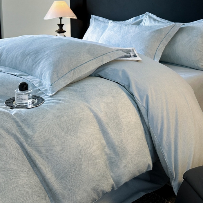 91家纺网 家纺一手货源 找家纺 海洋家纺 2025新款100%全棉磨毛数码印花四件套加厚全棉四件套-提供买家秀 羽弦 蓝