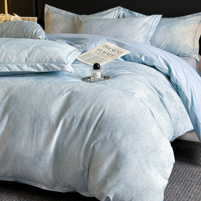 91家纺网 家纺一手货源 找家纺 海洋家纺 2025新款100%全棉磨毛数码印花四件套加厚全棉四件套-提供买家秀 羽弦 蓝