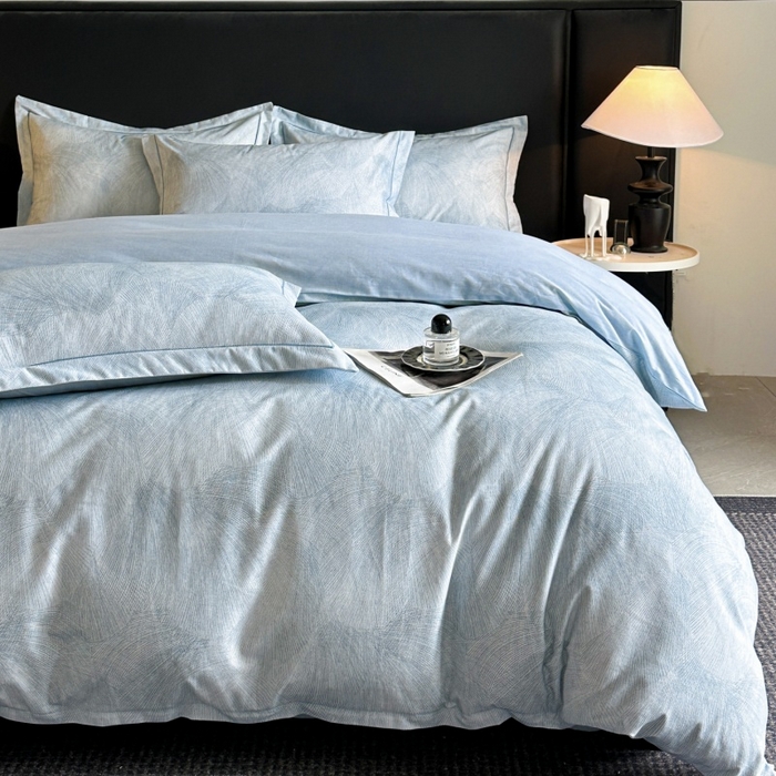 91家纺网 家纺一手货源 找家纺 海洋家纺 2025新款100%全棉磨毛数码印花四件套加厚全棉四件套-提供买家秀 羽弦 蓝