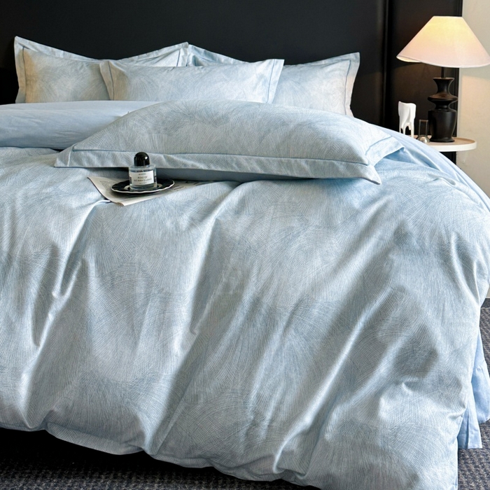 91家纺网 家纺一手货源 找家纺 海洋家纺 2025新款100%全棉磨毛数码印花四件套加厚全棉四件套-提供买家秀 羽弦 蓝