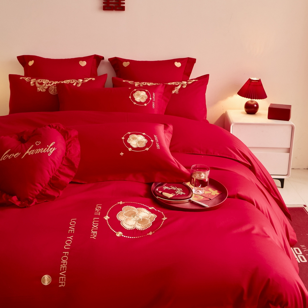 91家纺网 家纺一手货源 找家纺 东方合美（原：皇家传奇） 2025新款婚庆小红书化纤系列二 心相印