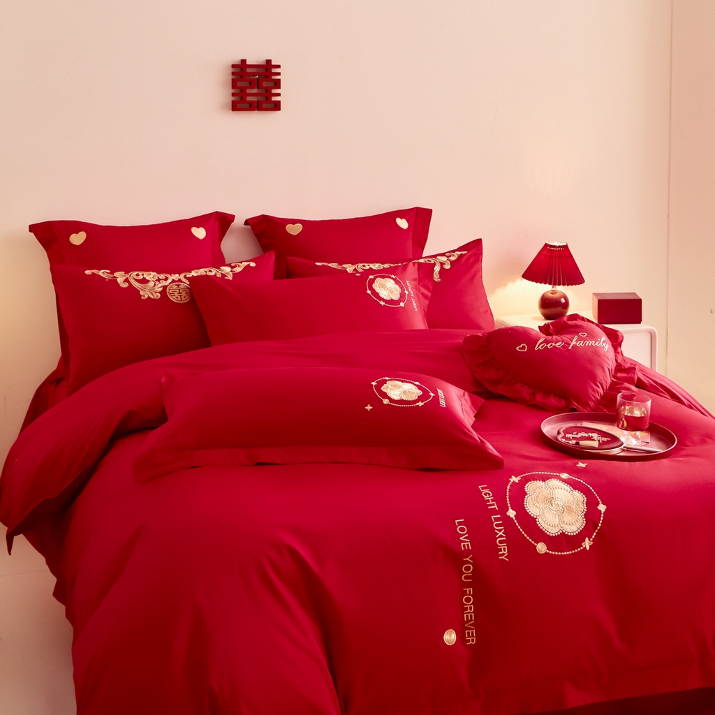 91家纺网 家纺一手货源 找家纺 东方合美（原：皇家传奇） 2025新款婚庆小红书化纤系列二 心相印