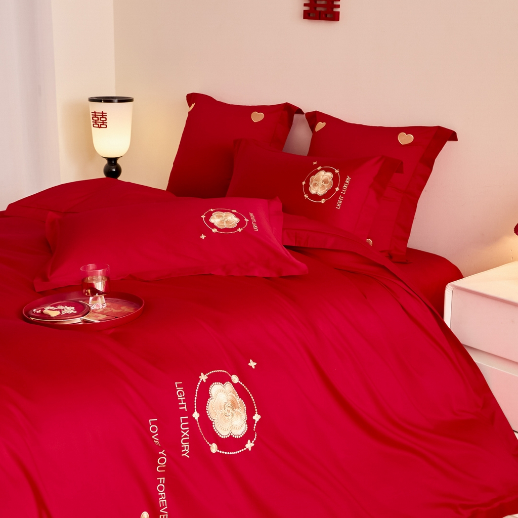 91家纺网 家纺一手货源 找家纺 东方合美（原：皇家传奇） 2025新款婚庆小红书化纤系列二 心相印