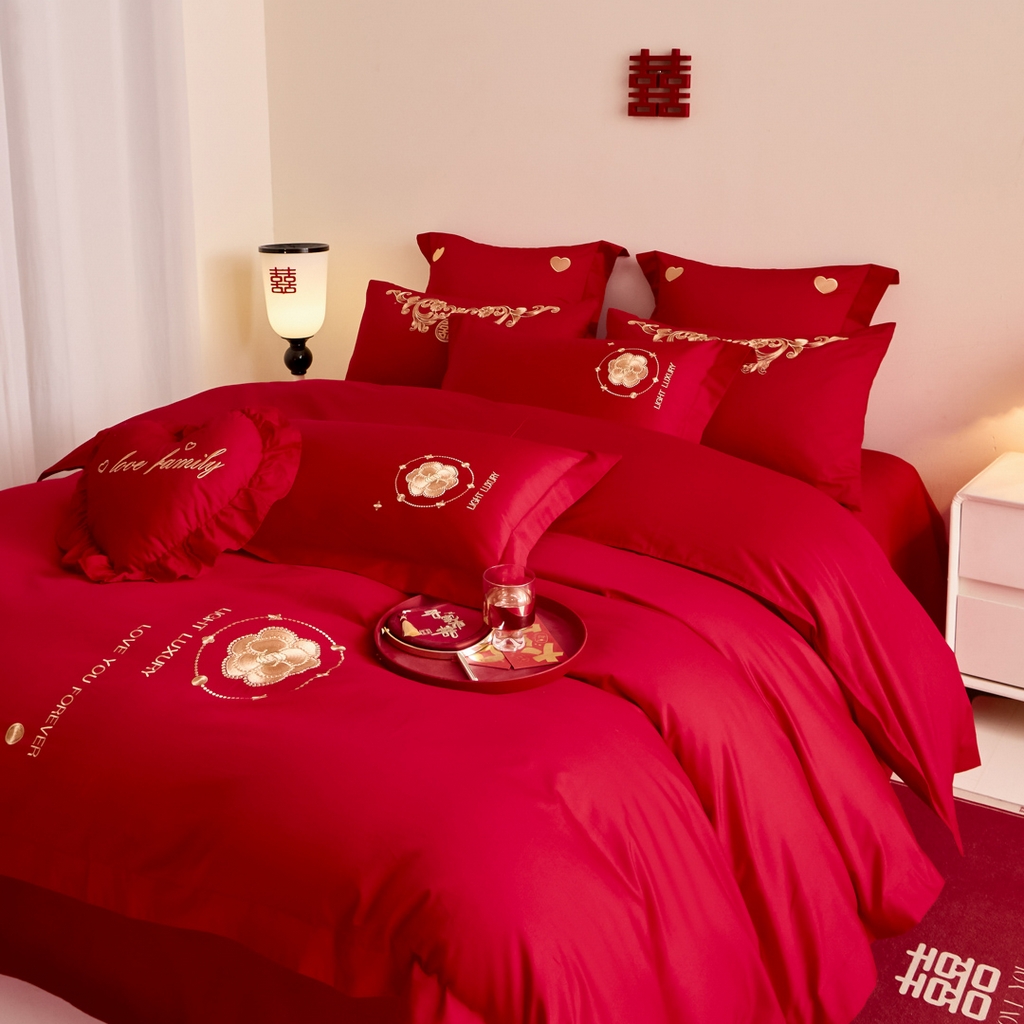 91家纺网 家纺一手货源 找家纺 东方合美（原：皇家传奇） 2025新款婚庆小红书化纤系列二 心相印