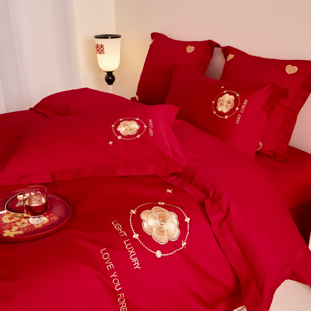 91家纺网 家纺一手货源 找家纺 东方合美（原：皇家传奇） 2025新款婚庆小红书化纤系列二 心相印