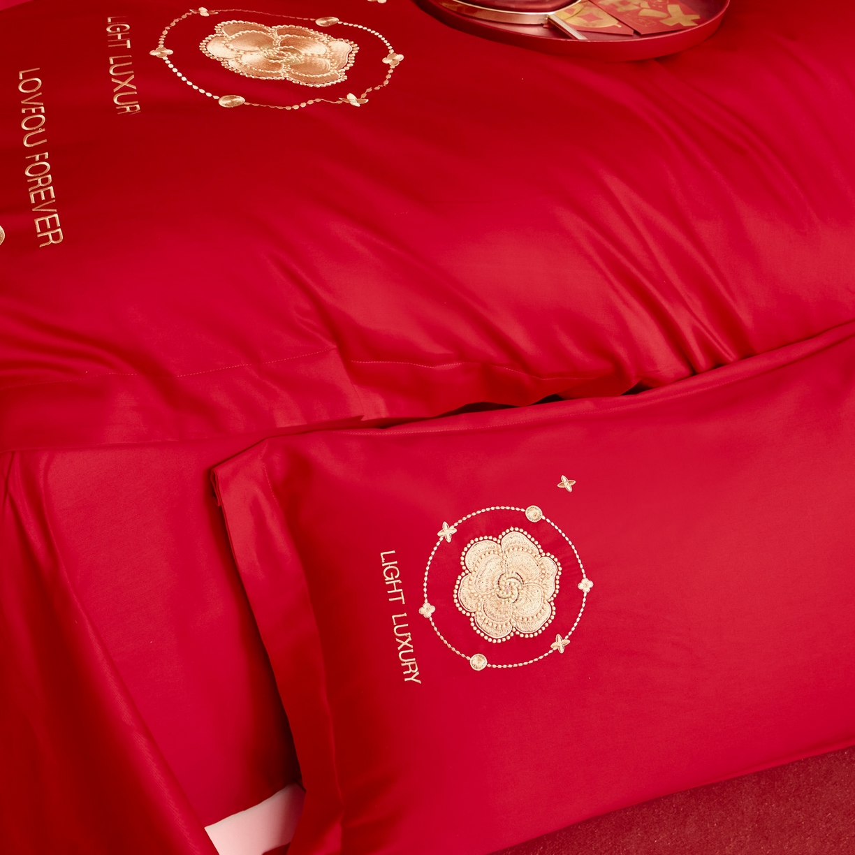 91家纺网 家纺一手货源 找家纺 东方合美（原：皇家传奇） 2025新款婚庆小红书化纤系列二 心相印