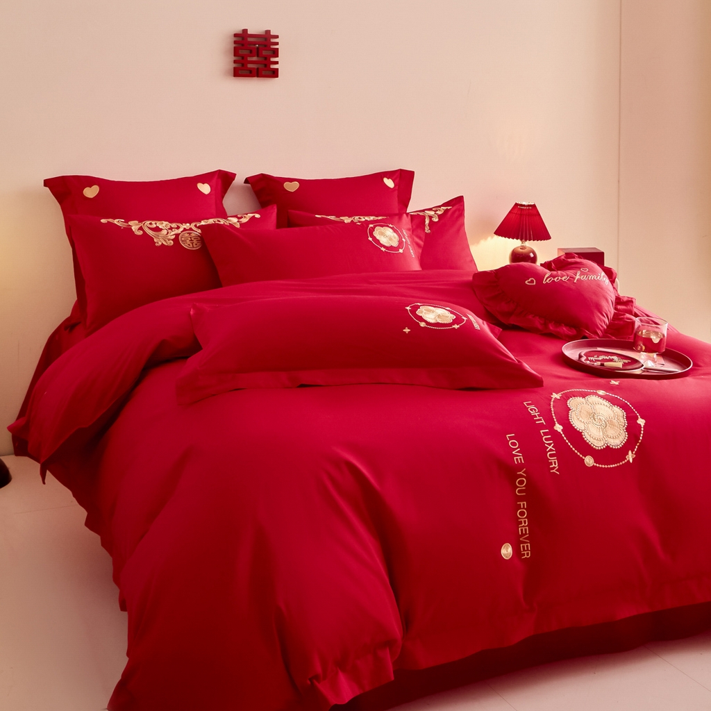 91家纺网 家纺一手货源 找家纺 东方合美（原：皇家传奇） 2025新款婚庆小红书化纤系列二 心相印