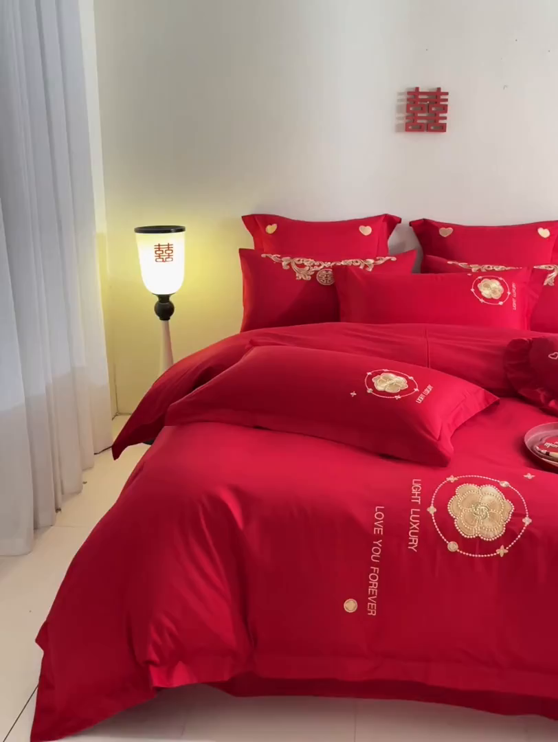 91家纺网 家纺一手货源 找家纺 东方合美（原：皇家传奇） 2025新款婚庆小红书化纤系列二 心相印