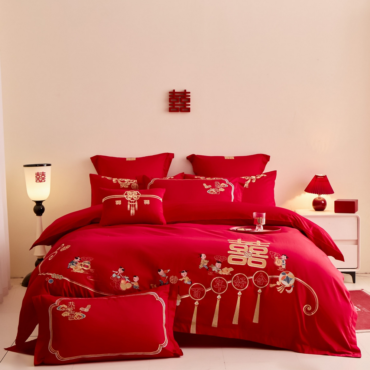 91家纺网 家纺一手货源 找家纺 东方合美（原：皇家传奇） 2025新款婚庆小红书化纤系列二 吉祥