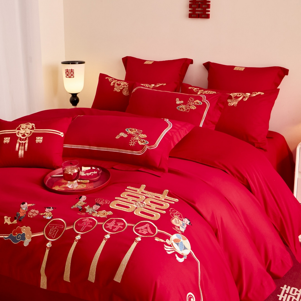 91家纺网 家纺一手货源 找家纺 东方合美（原：皇家传奇） 2025新款婚庆小红书化纤系列二 吉祥