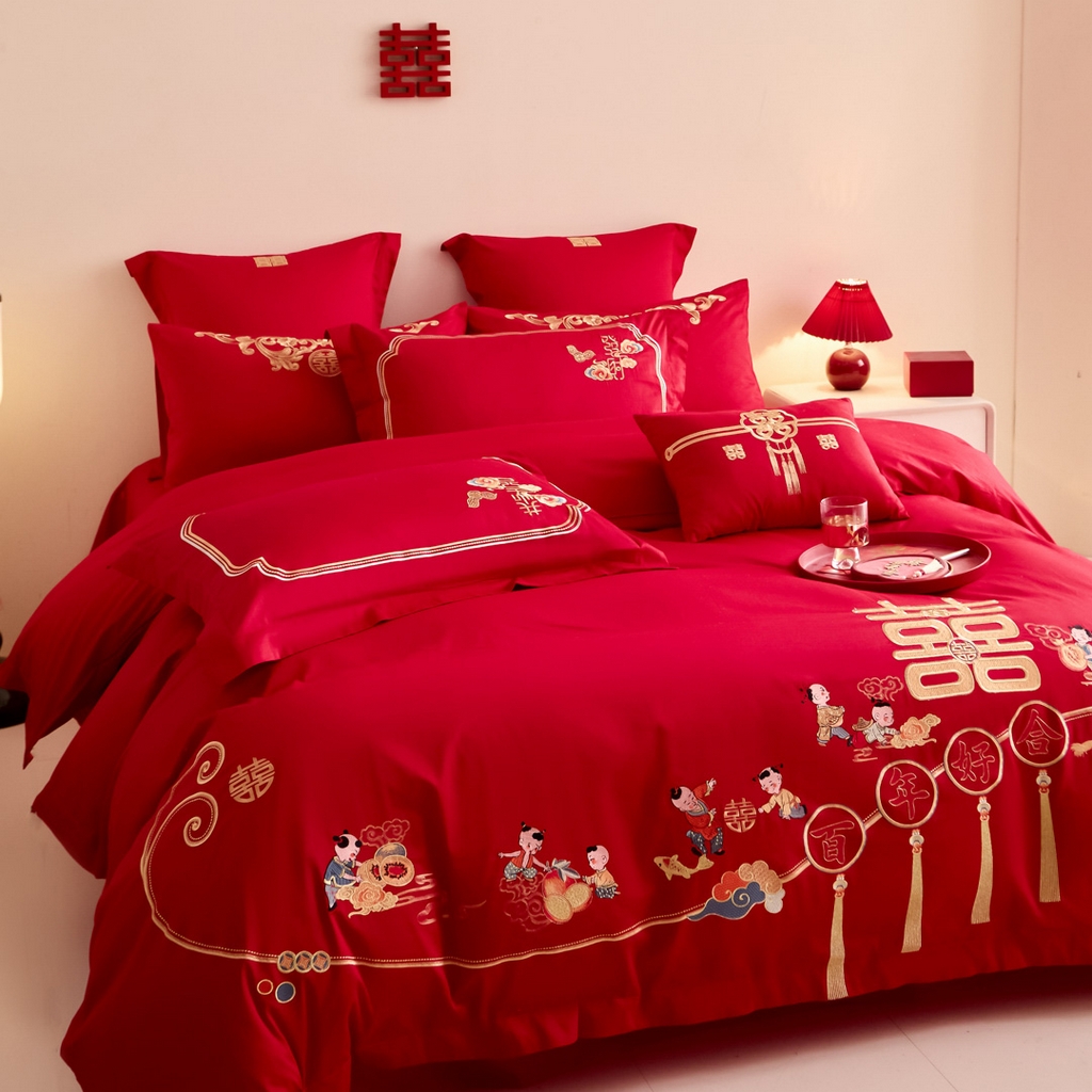 91家纺网 家纺一手货源 找家纺 东方合美（原：皇家传奇） 2025新款婚庆小红书化纤系列二 吉祥