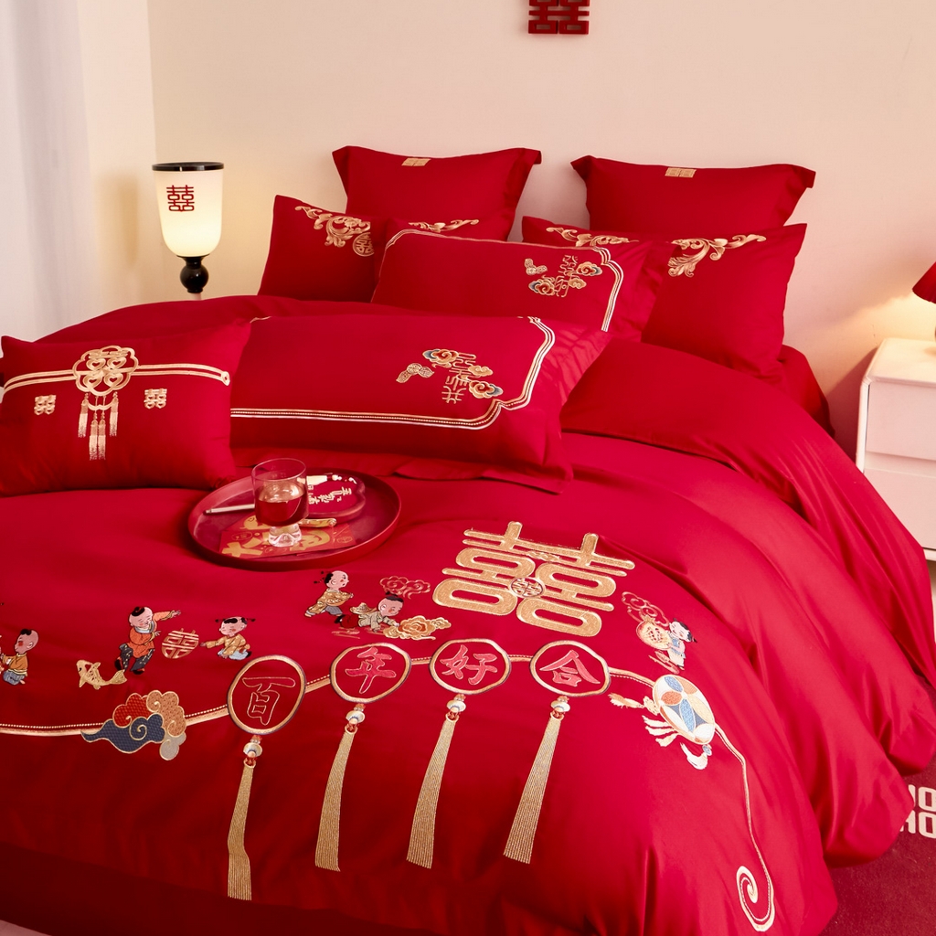 91家纺网 家纺一手货源 找家纺 东方合美（原：皇家传奇） 2025新款婚庆小红书化纤系列二 吉祥