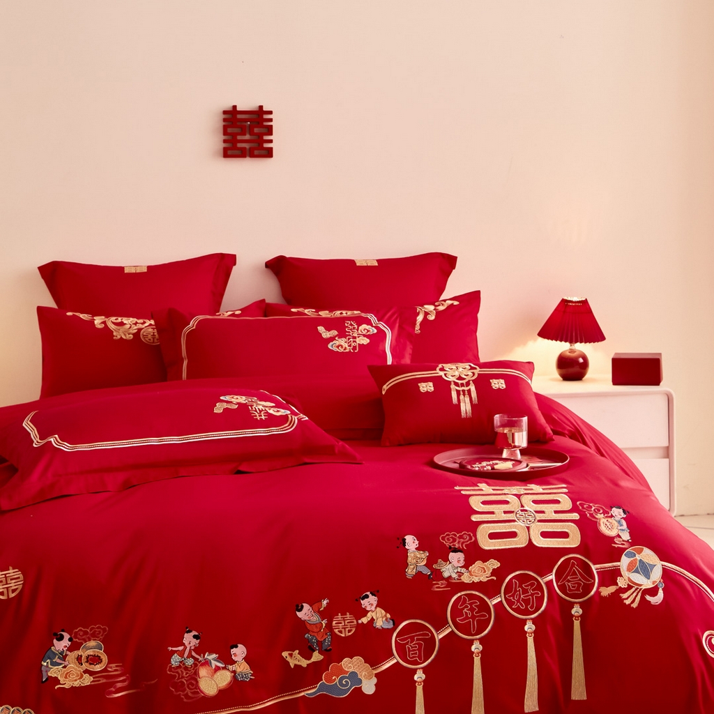 91家纺网 家纺一手货源 找家纺 东方合美（原：皇家传奇） 2025新款婚庆小红书化纤系列二 吉祥