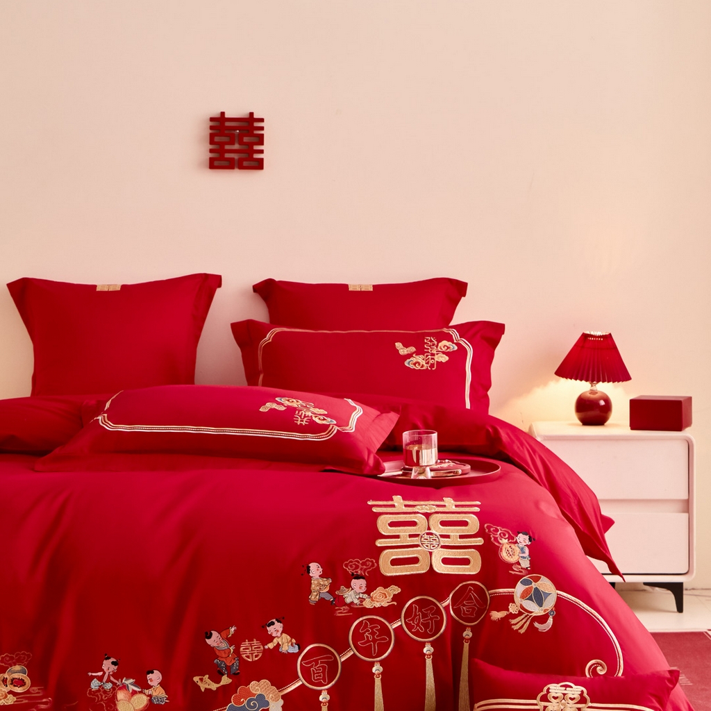 91家纺网 家纺一手货源 找家纺 东方合美（原：皇家传奇） 2025新款婚庆小红书化纤系列二 吉祥