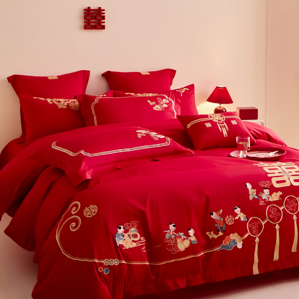 91家纺网 家纺一手货源 找家纺 东方合美（原：皇家传奇） 2025新款婚庆小红书化纤系列二 吉祥