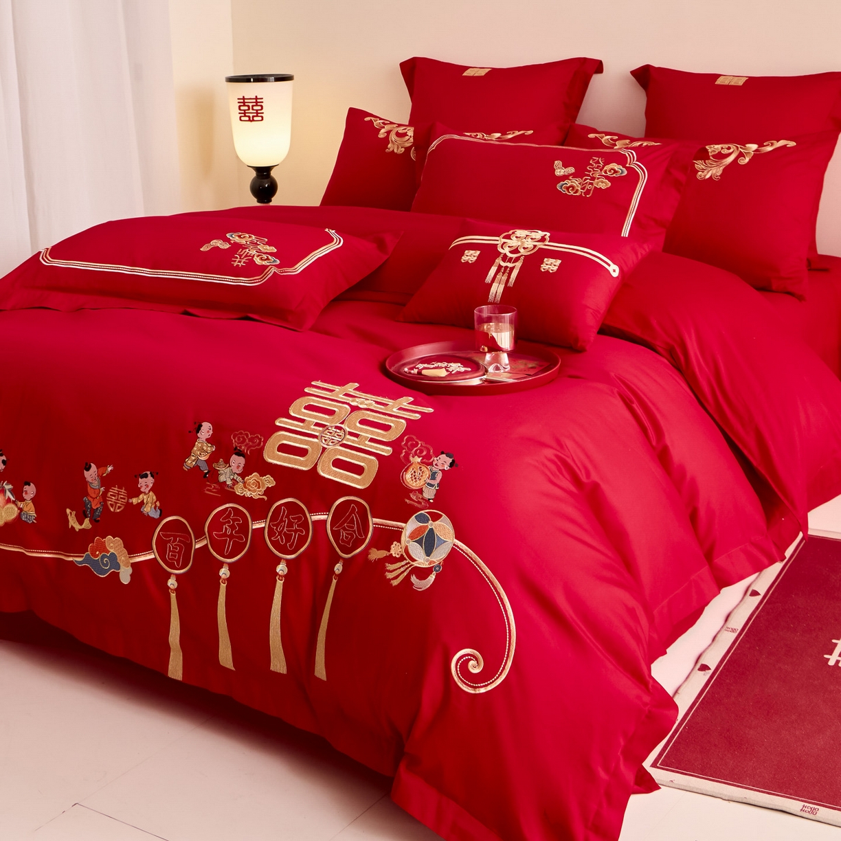 91家纺网 家纺一手货源 找家纺 东方合美（原：皇家传奇） 2025新款婚庆小红书化纤系列二 吉祥