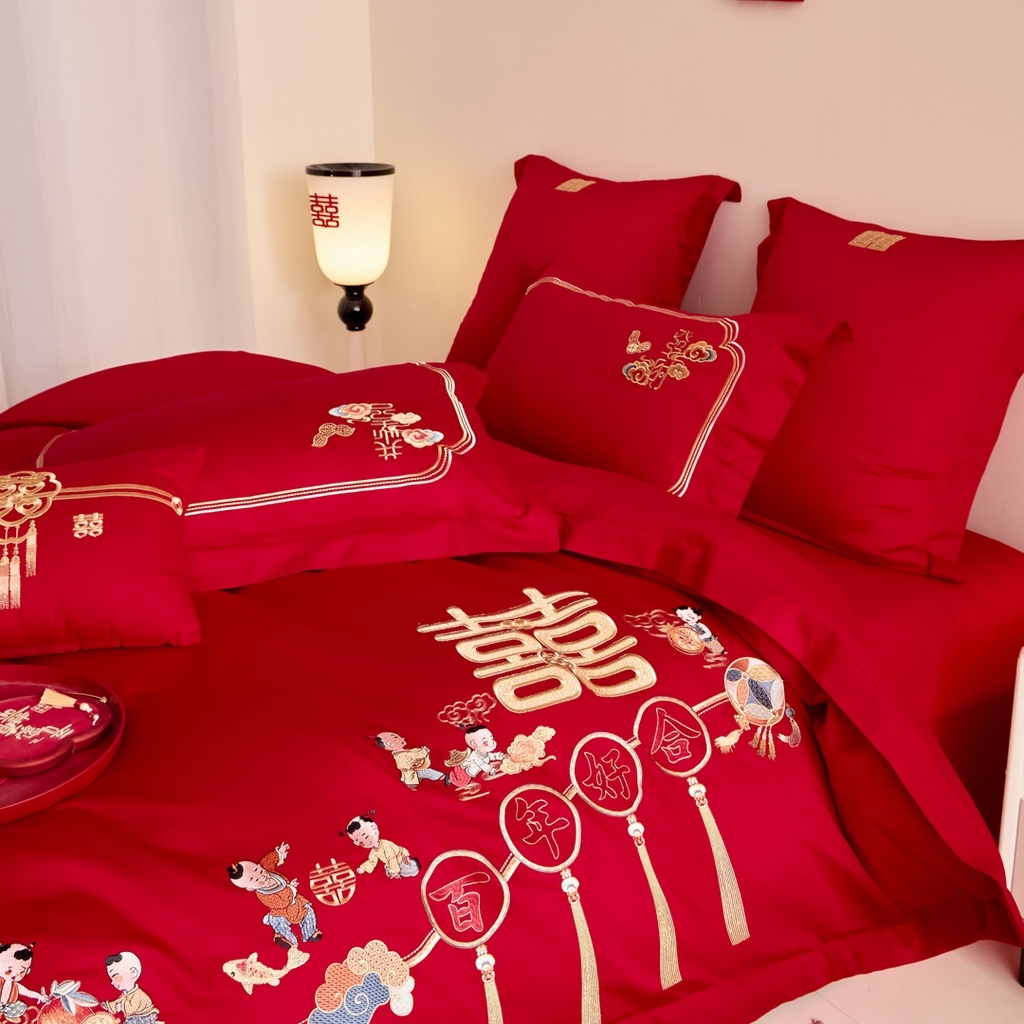 91家纺网 家纺一手货源 找家纺 东方合美（原：皇家传奇） 2025新款婚庆小红书化纤系列二 吉祥