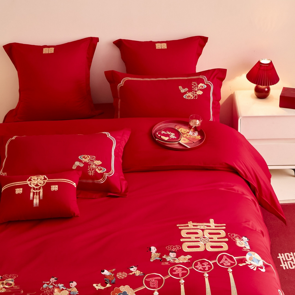 91家纺网 家纺一手货源 找家纺 东方合美（原：皇家传奇） 2025新款婚庆小红书化纤系列二 吉祥