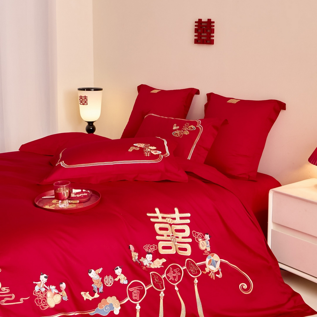 91家纺网 家纺一手货源 找家纺 东方合美（原：皇家传奇） 2025新款婚庆小红书化纤系列二 吉祥