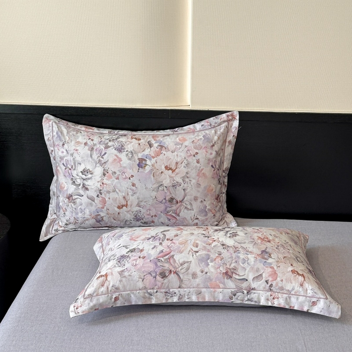 91家纺网 家纺一手货源 找家纺 海洋家纺 2025新款100%全棉磨毛数码印花四件套加厚全棉四件套-提供买家秀 花期如梦 紫