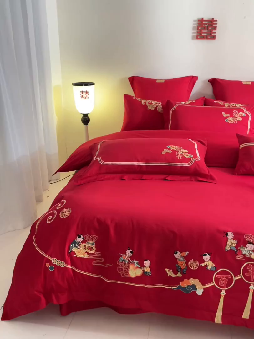 91家纺网 家纺一手货源 找家纺 东方合美（原：皇家传奇） 2025新款婚庆小红书化纤系列二 吉祥