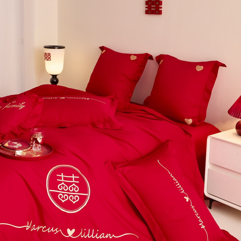 91家纺网 家纺一手货源 找家纺 东方合美（原：皇家传奇） 2025新款婚庆小红书化纤系列二 喜上加喜