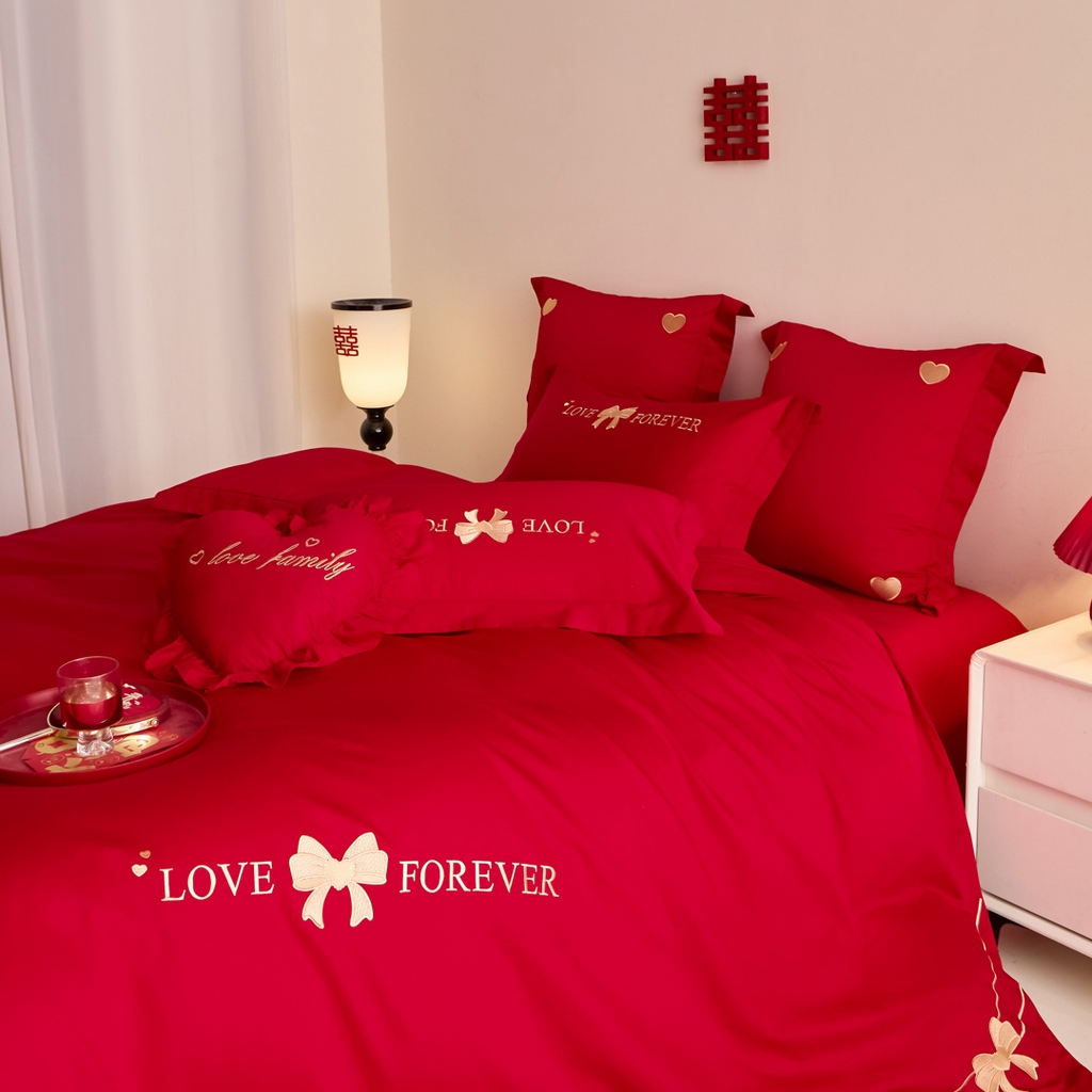 91家纺网 家纺一手货源 找家纺 东方合美（原：皇家传奇） 2025新款婚庆小红书化纤系列二 蝴蝶结