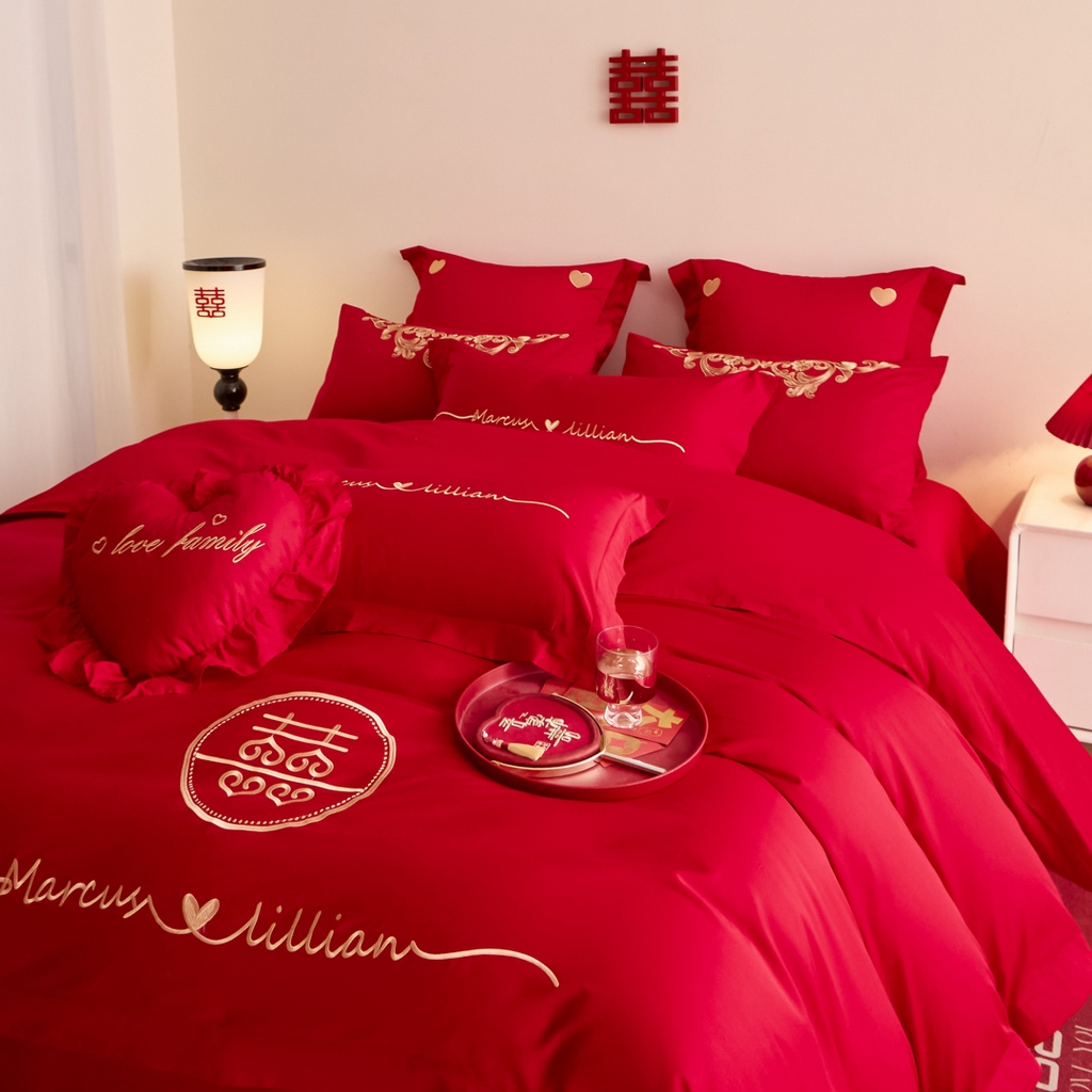 91家纺网 家纺一手货源 找家纺 东方合美（原：皇家传奇） 2025新款婚庆小红书化纤系列二 喜上加喜