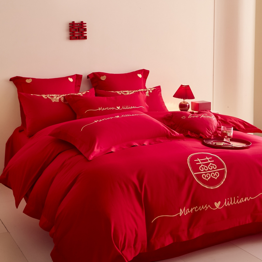 91家纺网 家纺一手货源 找家纺 东方合美（原：皇家传奇） 2025新款婚庆小红书化纤系列二 喜上加喜