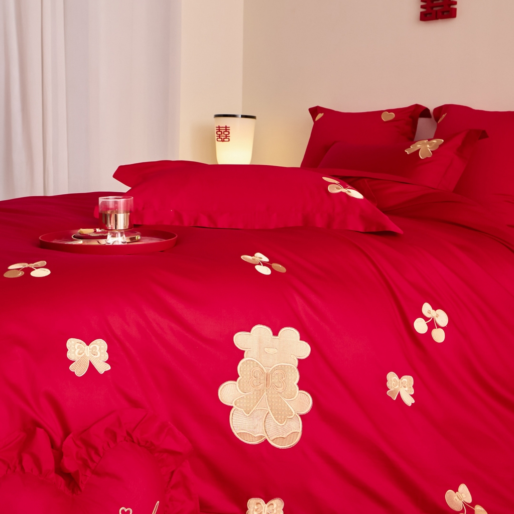 91家纺网 家纺一手货源 找家纺 东方合美（原：皇家传奇） 2025新款婚庆小红书化纤系列二 可爱