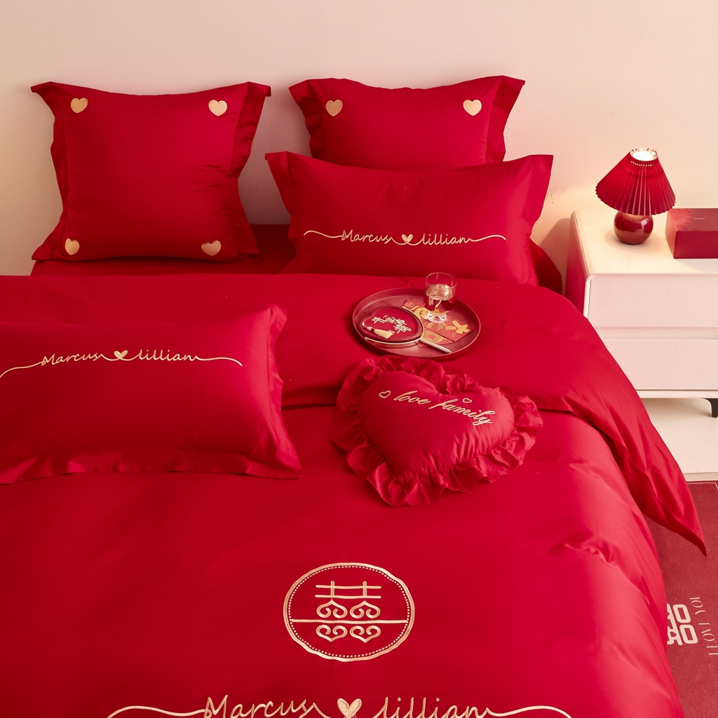 91家纺网 家纺一手货源 找家纺 东方合美（原：皇家传奇） 2025新款婚庆小红书化纤系列二 喜上加喜