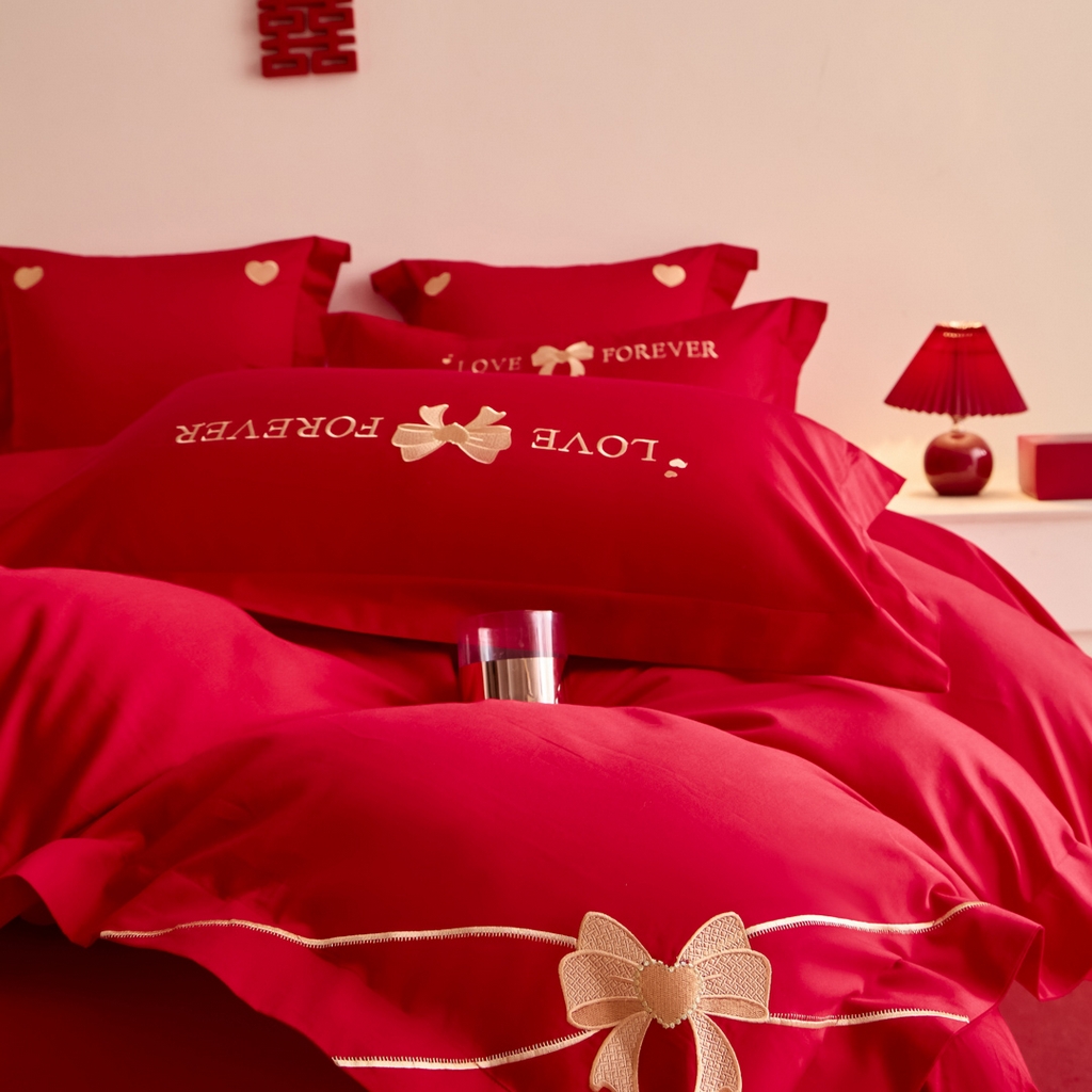 91家纺网 家纺一手货源 找家纺 东方合美（原：皇家传奇） 2025新款婚庆小红书化纤系列二 蝴蝶结