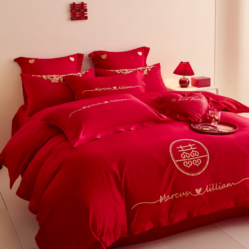 91家纺网 家纺一手货源 找家纺 东方合美（原：皇家传奇） 2025新款婚庆小红书化纤系列二 喜上加喜