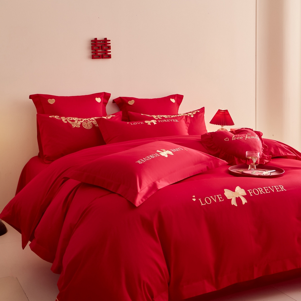 91家纺网 家纺一手货源 找家纺 东方合美（原：皇家传奇） 2025新款婚庆小红书化纤系列二 蝴蝶结