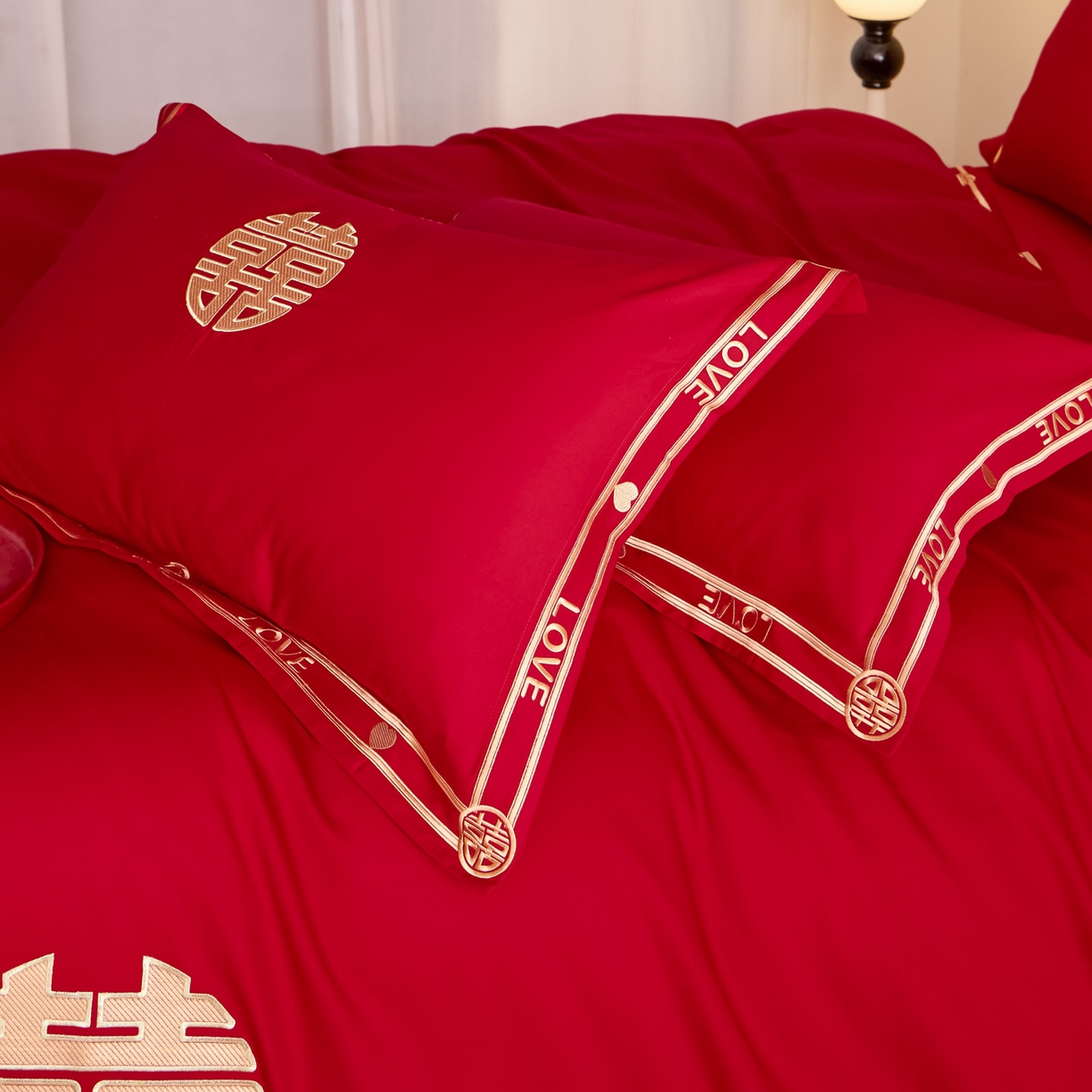 91家纺网 家纺一手货源 找家纺 东方合美（原：皇家传奇） 2025新款婚庆小红书化纤系列二 双喜