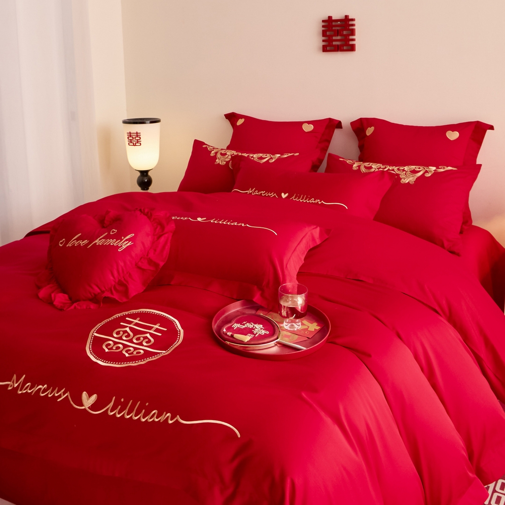 91家纺网 家纺一手货源 找家纺 东方合美（原：皇家传奇） 2025新款婚庆小红书化纤系列二 喜上加喜